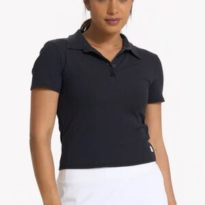 Vuori black  pose fitted  polo shirt 
 Black size L